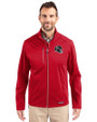 Atlanta Falcons NFL Helmet Cutter & Buck Evoke Softshell Recycled Full Zip Mens Jacket Cardinal Red Front