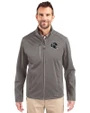 Atlanta Falcons NFL Helmet Cutter & Buck Evoke Softshell Recycled Full Zip Mens Jacket Elemental Grey Front