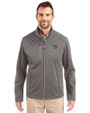 Las Vegas Raiders NFL Helmet Cutter & Buck Evoke Softshell Recycled Full Zip Mens Jacket Elemental Grey Front