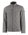 Los Angeles Chargers NFL Helmet Cutter & Buck Evoke Softshell Recycled Full Zip Mens Jacket Elemental Grey Mannequin