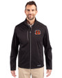 Cincinnati Bengals Cutter & Buck Evoke Softshell Recycled Full Zip Mens Jacket Black Front
