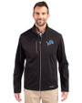 Detroit Lions Cutter & Buck Evoke Softshell Recycled Full Zip Mens Jacket Black Front