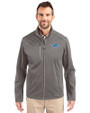 Detroit Lions Cutter & Buck Evoke Softshell Recycled Full Zip Mens Jacket Elemental Grey Front