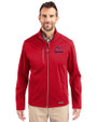 Chicago Bears Americana Cutter & Buck Evoke Recycled Honeycomb Fleece Mens Full Zip Jacket Cardinal Red Front