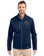 Seattle Seahawks NFL Helmet Cutter & Buck Evoke Softshell Recycled Full Zip Mens Jacket Navy Blue Front
