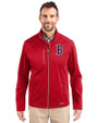 Boston Red Sox Cutter & Buck Evoke Softshell Recycled Full Zip Mens Jacket Cardinal Red Front