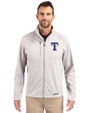 Texas Rangers Cutter & Buck Evoke Softshell Recycled Full Zip Mens Jacket CONCRETE Front