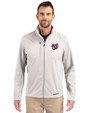 Washington Nationals Cutter & Buck Evoke Softshell Recycled Full Zip Mens Jacket CONCRETE Front