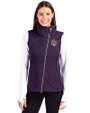 LSU Tigers College Vault Cutter & Buck Mainsail Sweater Knit Womens Asymmetrical Vest College Purple Heather Front