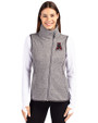 Alabama Crimson Tide College Vault Cutter & Buck Mainsail Sweater Knit Womens Asymmetrical Vest Polished Heather Front