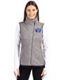 Air Force Falcons College Vault Cutter & Buck Mainsail Sweater Knit Womens Asymmetrical Vest Polished Heather Front