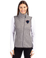 DePaul Blue Demons Cutter & Buck Mainsail Sweater Knit Womens Asymmetrical Vest Polished Heather Front