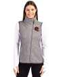 Cincinnati Bengals NFL Helmet Cutter & Buck Mainsail Sweater Knit Womens Asymmetrical Vest Polished Heather Front
