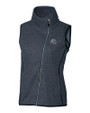 New England Patriots NFL Helmet Cutter & Buck Mainsail Sweater Knit Womens Asymmetrical Vest Liberty Navy Heather Mannequin