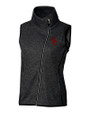 USC Trojans Cutter & Buck Mainsail Sweater Knit Womens Asymmetrical Vest Charcoal Heather Mannequin