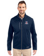 Arizona Wildcats Cutter & Buck Evoke Softshell Recycled Full Zip Mens Jacket Navy Blue Front