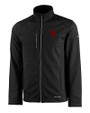 USC Trojans Cutter & Buck Evoke Softshell Recycled Full Zip Mens Jacket Black Mannequin