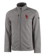 USC Trojans Cutter & Buck Evoke Softshell Recycled Full Zip Mens Jacket Elemental Grey Mannequin
