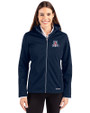 Arizona Wildcats Cutter & Buck Evoke Softshell Recycled Full Zip Womens Jacket Navy Blue Front