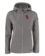 USC Trojans Cutter & Buck Evoke Softshell Recycled Full Zip Womens Jacket Elemental Grey Mannequin