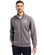New York Yankees Cutter & Buck Roam Epic Versatility Recycled Full Zip Mens Jacket Elemental Grey Front