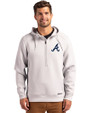 Atlanta Braves Cutter & Buck Roam Epic Versatility Half Zip Recycled Mens Hooded Pullover Solitare Front