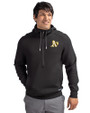Athletics Cutter & Buck Roam Epic Versatility Half Zip Recycled Mens Hooded Pullover Black Front