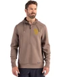 San Diego Padres Cutter & Buck Roam Epic Versatility Half Zip Recycled Mens Hooded Pullover Mushroom Front
