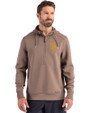 San Diego Padres Cutter & Buck Roam Recycled Buttery-Soft Knit Mens Half Zip Hooded Pullover Mushroom Front