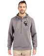 Colorado Rockies Cutter & Buck Roam Epic Versatility Half Zip Recycled Mens Hooded Pullover Elemental Grey Front