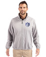 Saint Louis Billikens Cutter & Buck Charter Eco Knit Recycled Big & Tall Full-Zip Jacket Polished Medium Gray Front