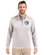 Saint Louis Billikens Cutter & Buck Stealth Heathered Quarter Zip Mens Pullover Polished Medium Gray Front