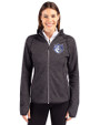 Saint Louis Billikens Cutter & Buck Mainsail Full Zip Hooded Womens Jacket Charcoal Heather Front
