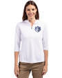 Saint Louis Billikens Cutter & Buck Virtue Eco Pique Recycled Half Zip Pullover Womens Hoodie White Front