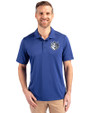 Saint Louis Billikens Cutter & Buck Prospect Eco Textured Stretch Recycled Mens Big & Tall Polo Tour Blue Front
