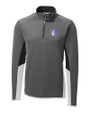 Saint Louis Billikens Cutter & Buck Traverse Colorblock Stretch Quarter Zip Mens Pullover Elemental Grey Mannequin