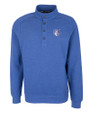 Saint Louis Billikens Cutter & Buck Saturday Cotton Blend Mens Mock Pullover Sweatshirt Tour Blue Heather Mannequin