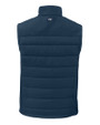 Mannequin back view of a Navy Blue Cutter & Buck Evoke Hybrid Eco Softshell Recycled Mens Full Zip Vest