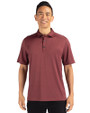 Front Profile of a man wearing a Dark Bordeaux Heather Cutter & Buck Forge Eco Stretch Recycled Mens Polo