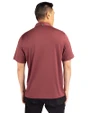 Back Profile of a man wearing a Dark Bordeaux Heather Cutter & Buck Forge Eco Stretch Recycled Mens Polo