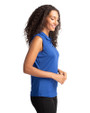 Kansas City Royals City Connect Cutter & Buck Forge Stretch Womens Sleeveless Polo Tour Blue Side