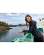 Cutter & Buck Daybreak Eco Recycled Womens Half Zip Hoodie NVBU_LFS_HG 2
