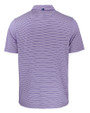 Mannequin back view of a College Purple and White Cutter & Buck Forge Eco Double Stripe Stretch Recycled Mens Polo
