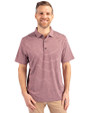 Cutter & Buck Forge Recycled Heather Stripe Four-Way Stretch Mens Polo Bordeaux Heather Front