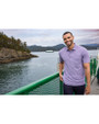 Cutter & Buck Forge Recycled Heather Stripe Four-Way Stretch Mens Polo College Purple Heather Lifestyle