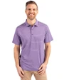 Cutter & Buck Forge Recycled Heather Stripe Four-Way Stretch Mens Polo College Purple Heather Front
