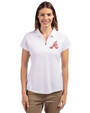 Atlanta Braves Cooperstown Cutter & Buck Forge Stretch Womens Short Sleeve Polo White Front