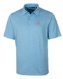 Atlanta Braves Cooperstown Cutter & Buck Forge Pencil Stripe Stretch Mens Polo Atlas Light Blue Mannequin