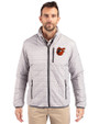 Baltimore Orioles Cooperstown Cutter & Buck Rainier PrimaLoft®  Mens Big and Tall Eco Insulated Puffer Jacket Polished Medium Gray Front