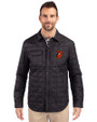 Baltimore Orioles Cooperstown Cutter & Buck Rainier PrimaLoft® Mens Eco Insulated Quilted Shirt Jacket Black Front